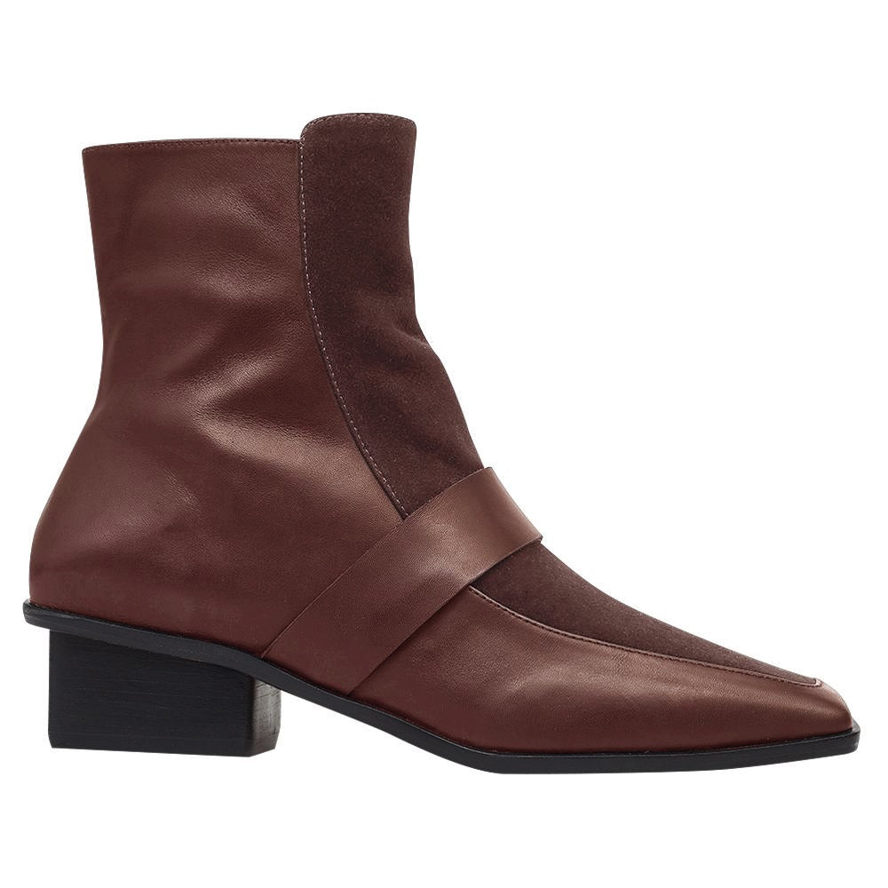 Bota Carlota Camurça/Couro Cacau
