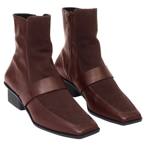 Bota Carlota Camurça/Couro Cacau