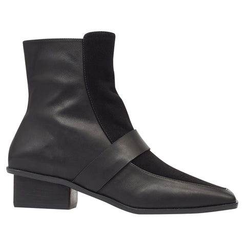 Bota Carlota Camurça/Couro Preta