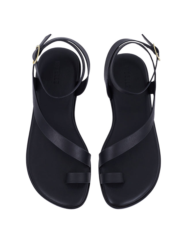 Rasteira Flora Preta