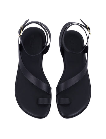 Rasteira Flora Preta